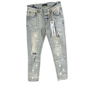 NWT Purple Brand P001 Paint Splatter Distressed Skinny Jeans Sz 30